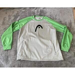 Head Performance Adult Men's Sweater Extra Large Green White Skiing Embroidered